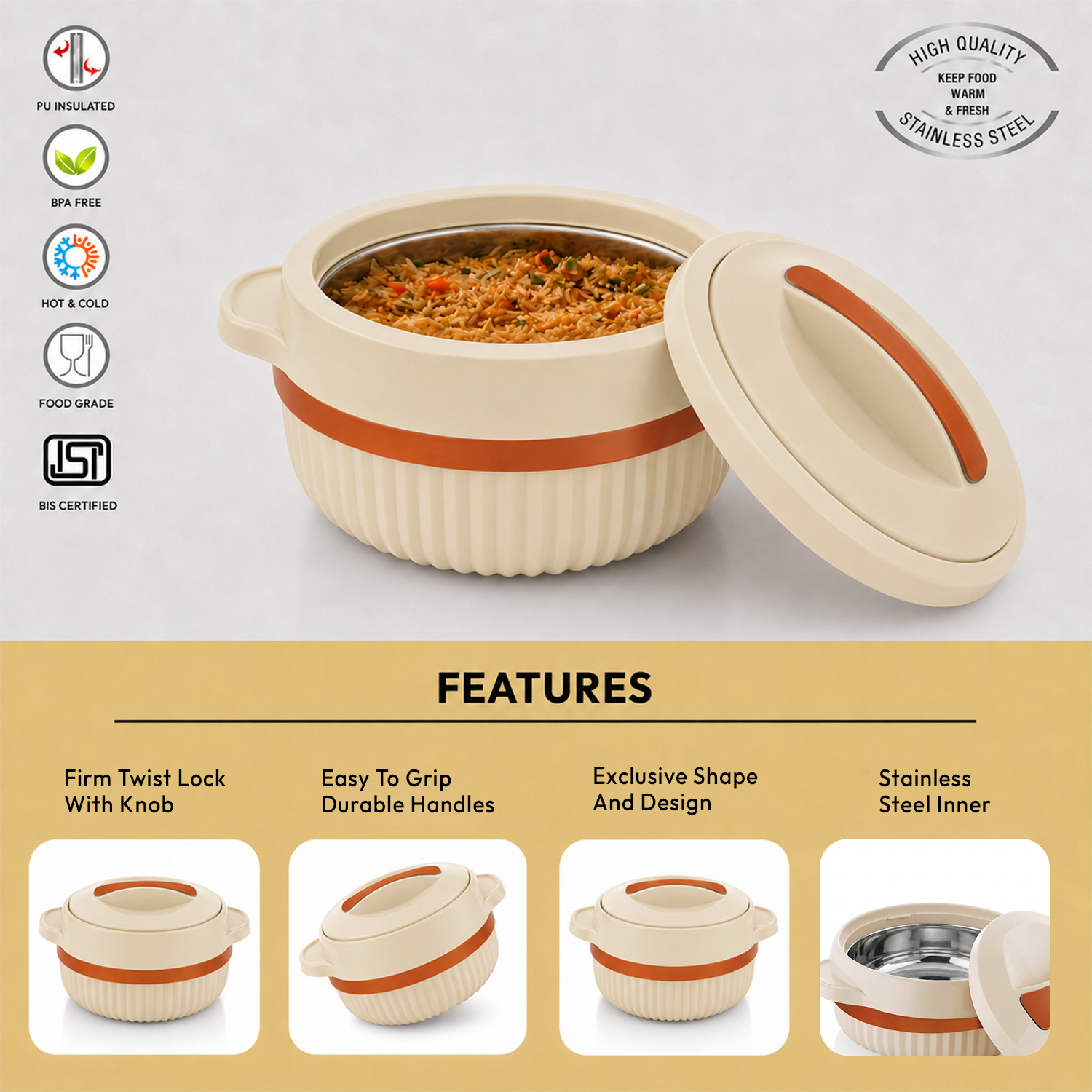 Nakdoa CENTURY PLAIN 1000 Insulated Casserole
