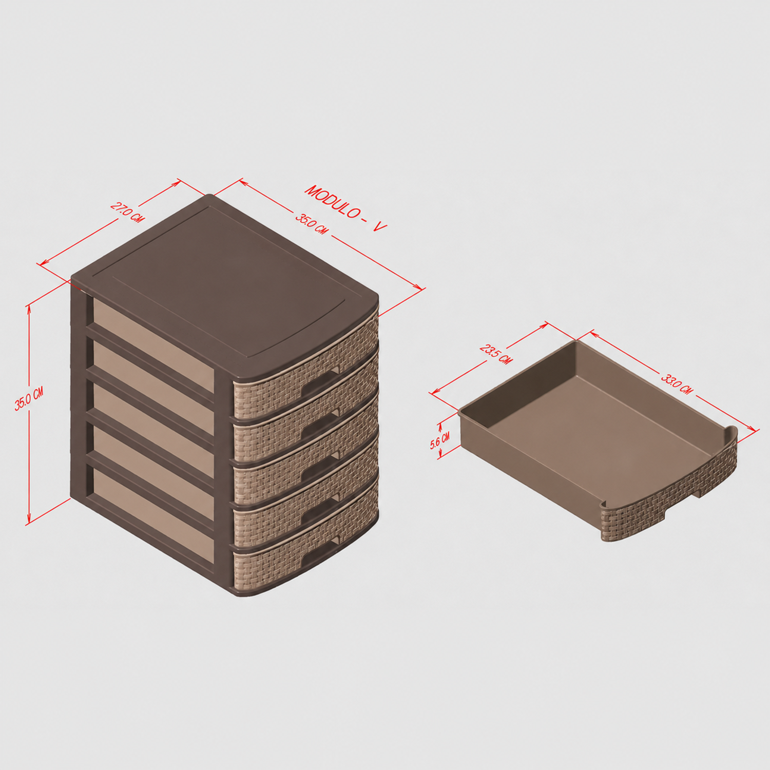 Nakoda MODULO PLASTIC DRAWER V TIER