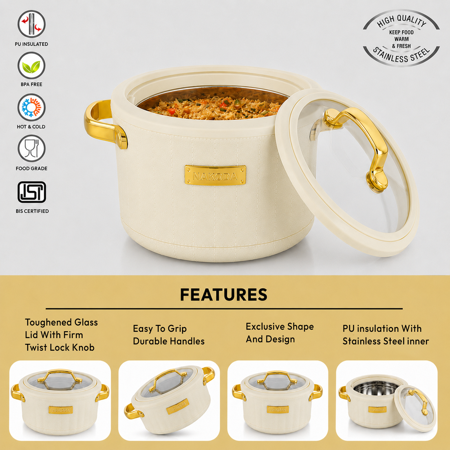 Nakoda SAFFRON DLX 2500 Insulated Casserole