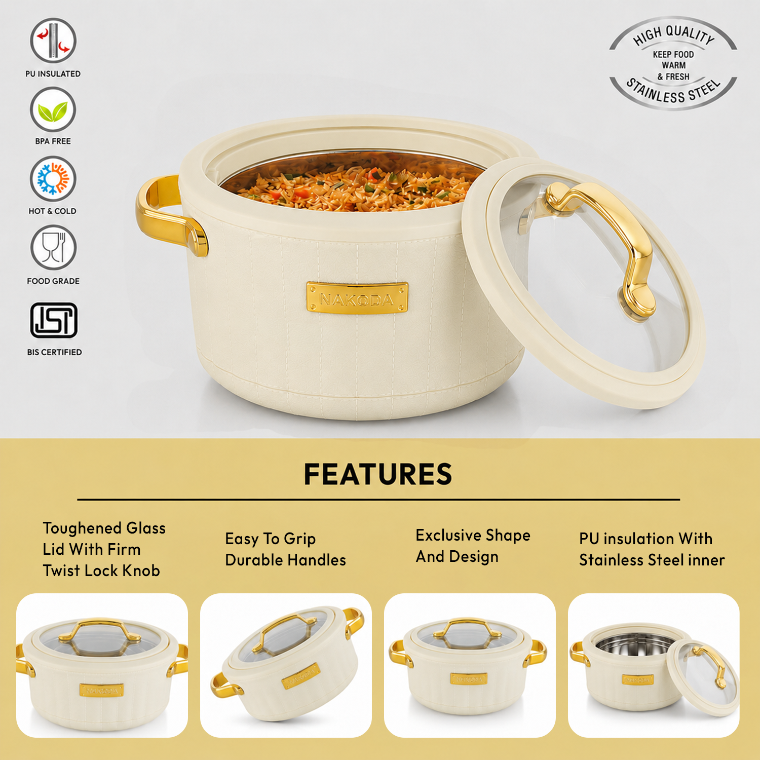 Nakoda SAFFRON DLX 2000 Insulated Casserole