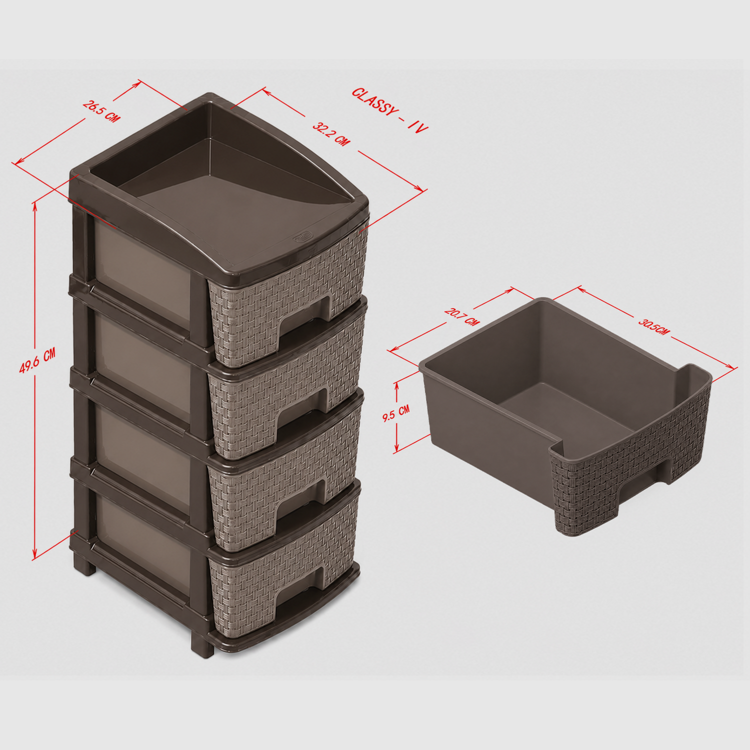 Nakoda CLASSY PLASTIC DRAWER IV TIER