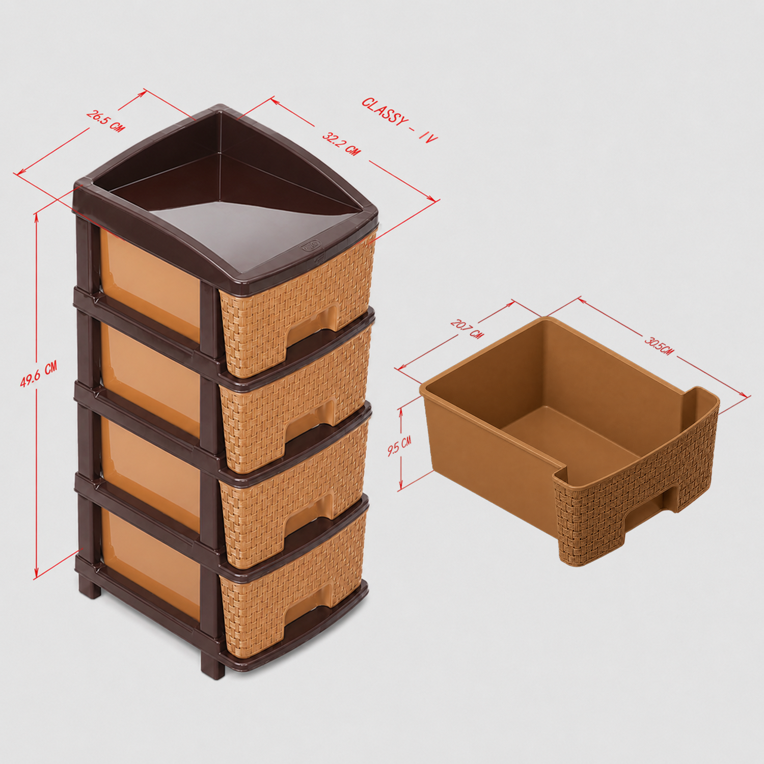 Nakoda CLASSY PLASTIC DRAWER IV TIER