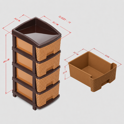 Nakoda CLASSY PLASTIC DRAWER IV TIER