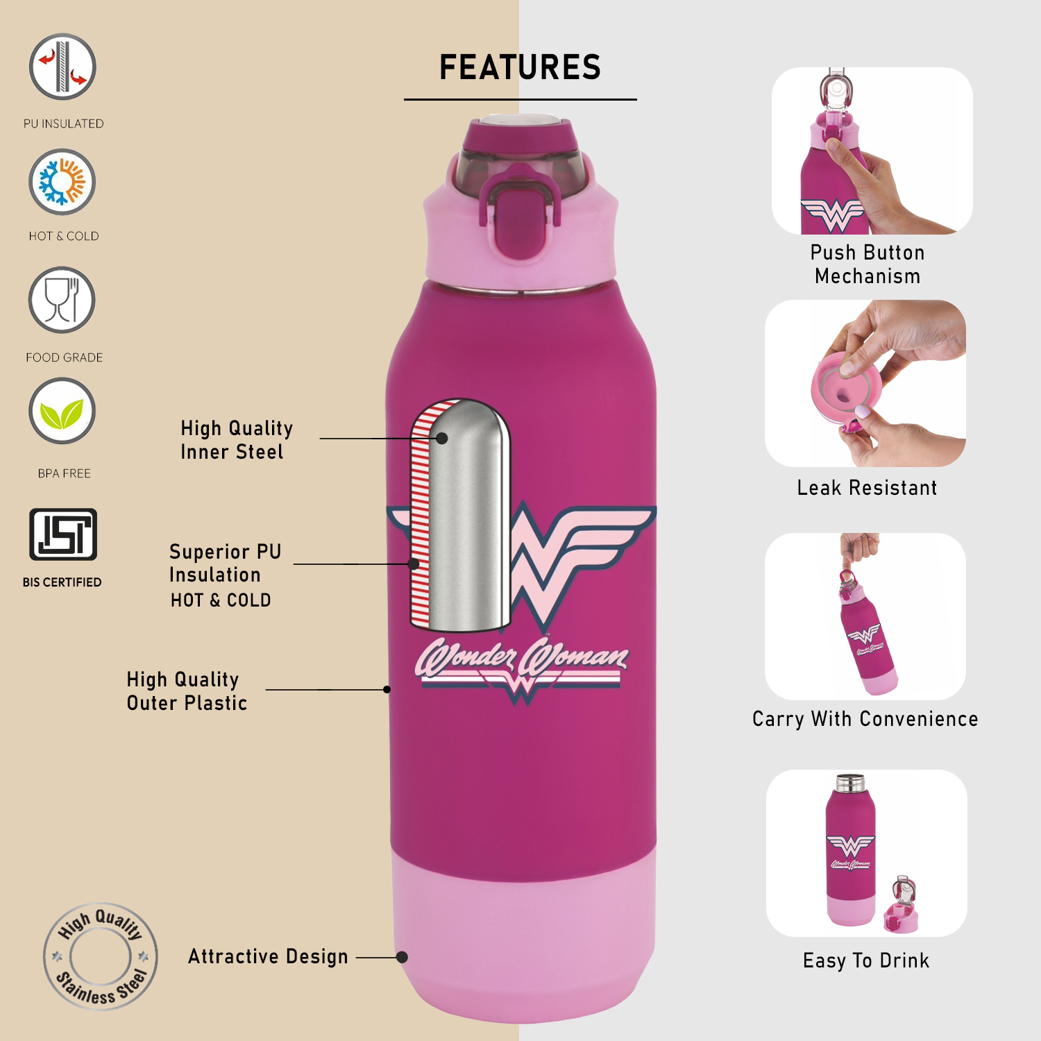 Krypton 900 Insulated Water Bottle, 630ml