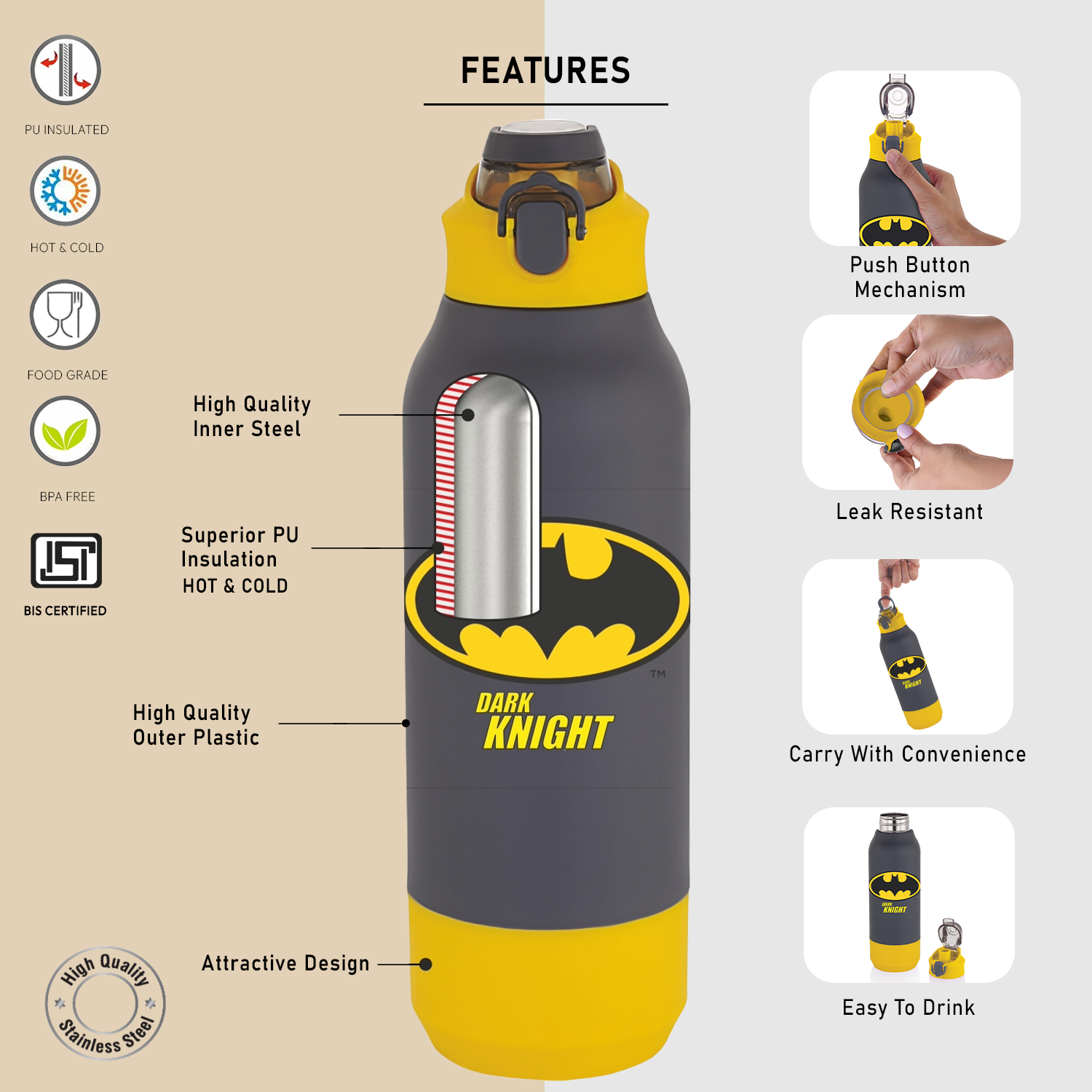Krypton 900 Insulated Water Bottle, 630ml