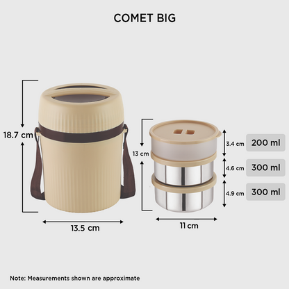Nakoda Comet Big Office Tiffin | Set of 3
