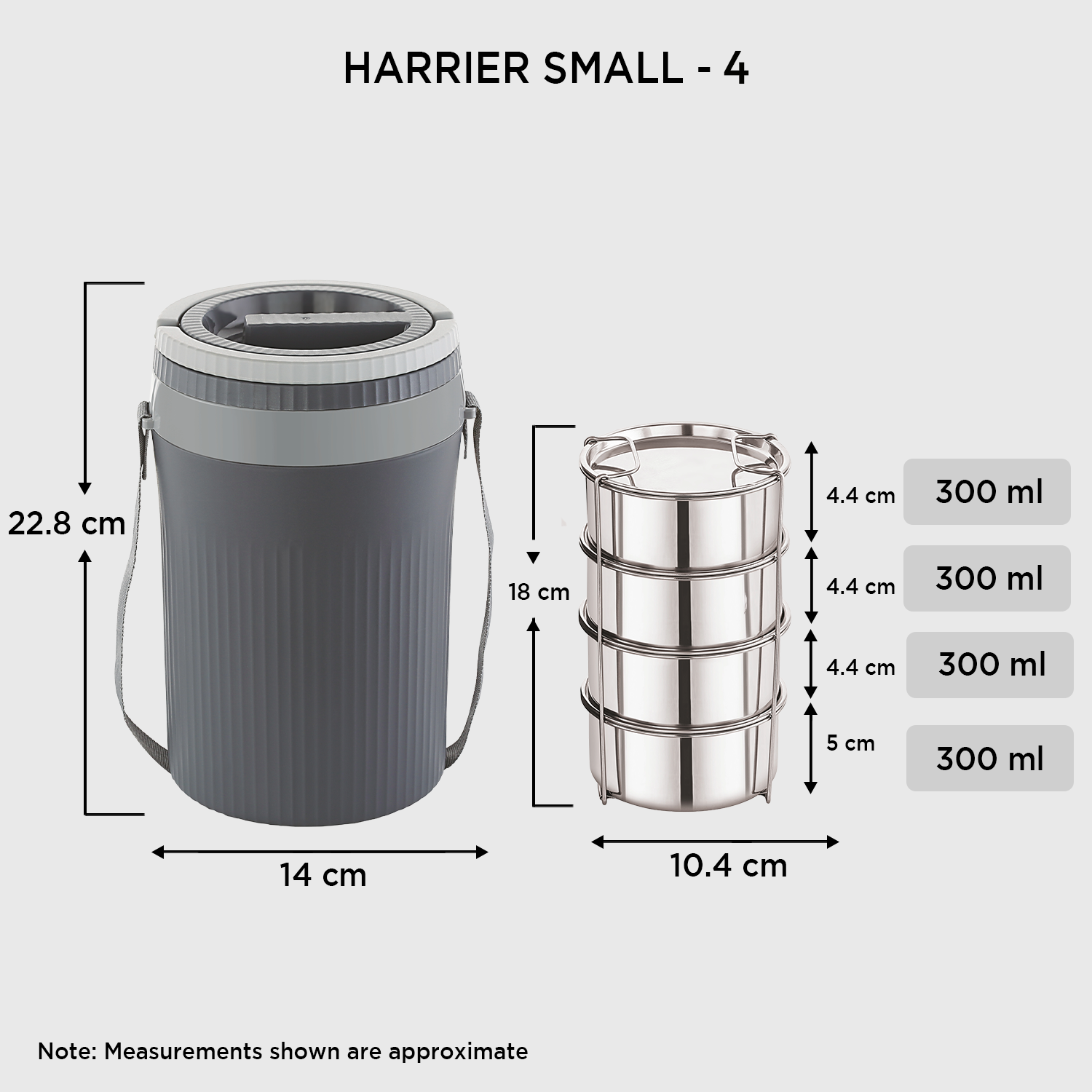 Nakoda Harrier Small Office Tiffin | Set of 4