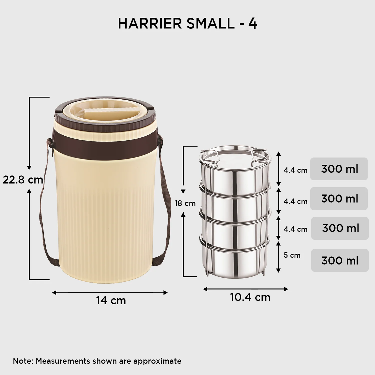 Nakoda Harrier Small Office Tiffin | Set of 4