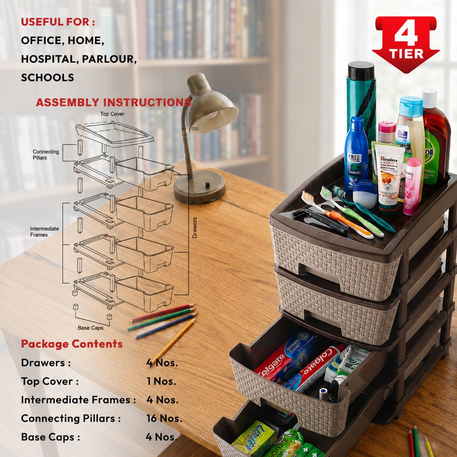 Nakoda CLASSY PLASTIC DRAWER IV TIER