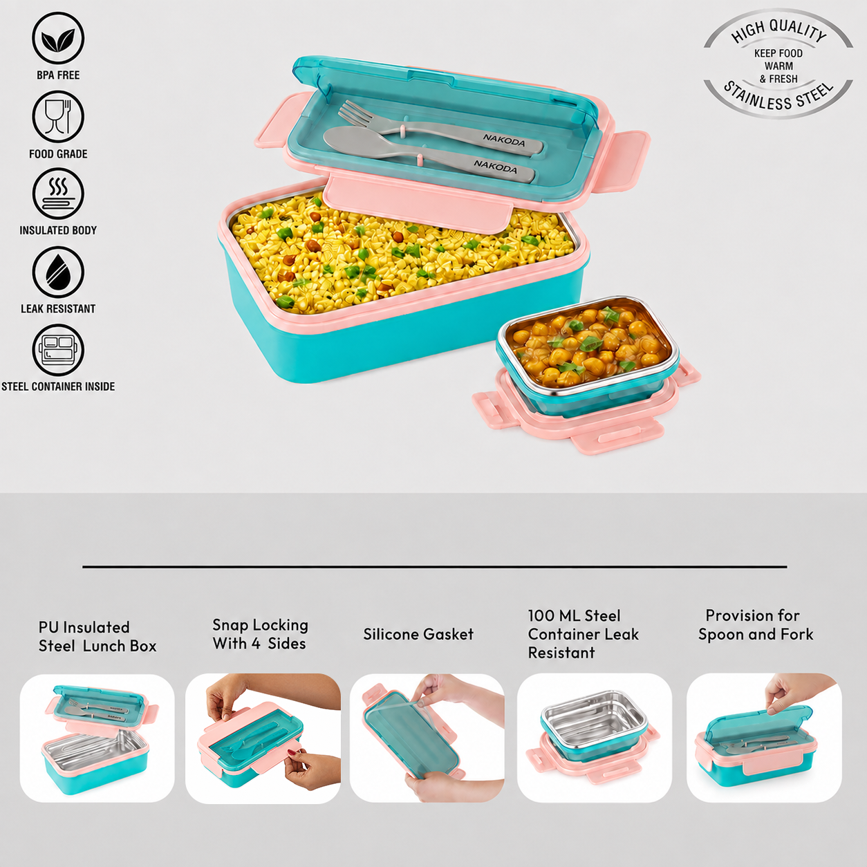 Nakoda PUNCH DLX | School Tiffin Box